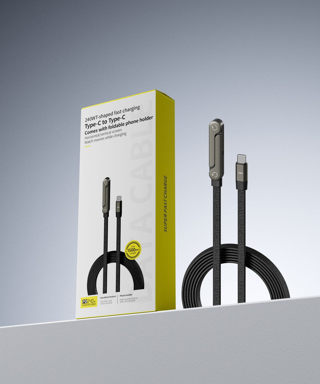 Handy-Schnelladekabel mit Klappständer
