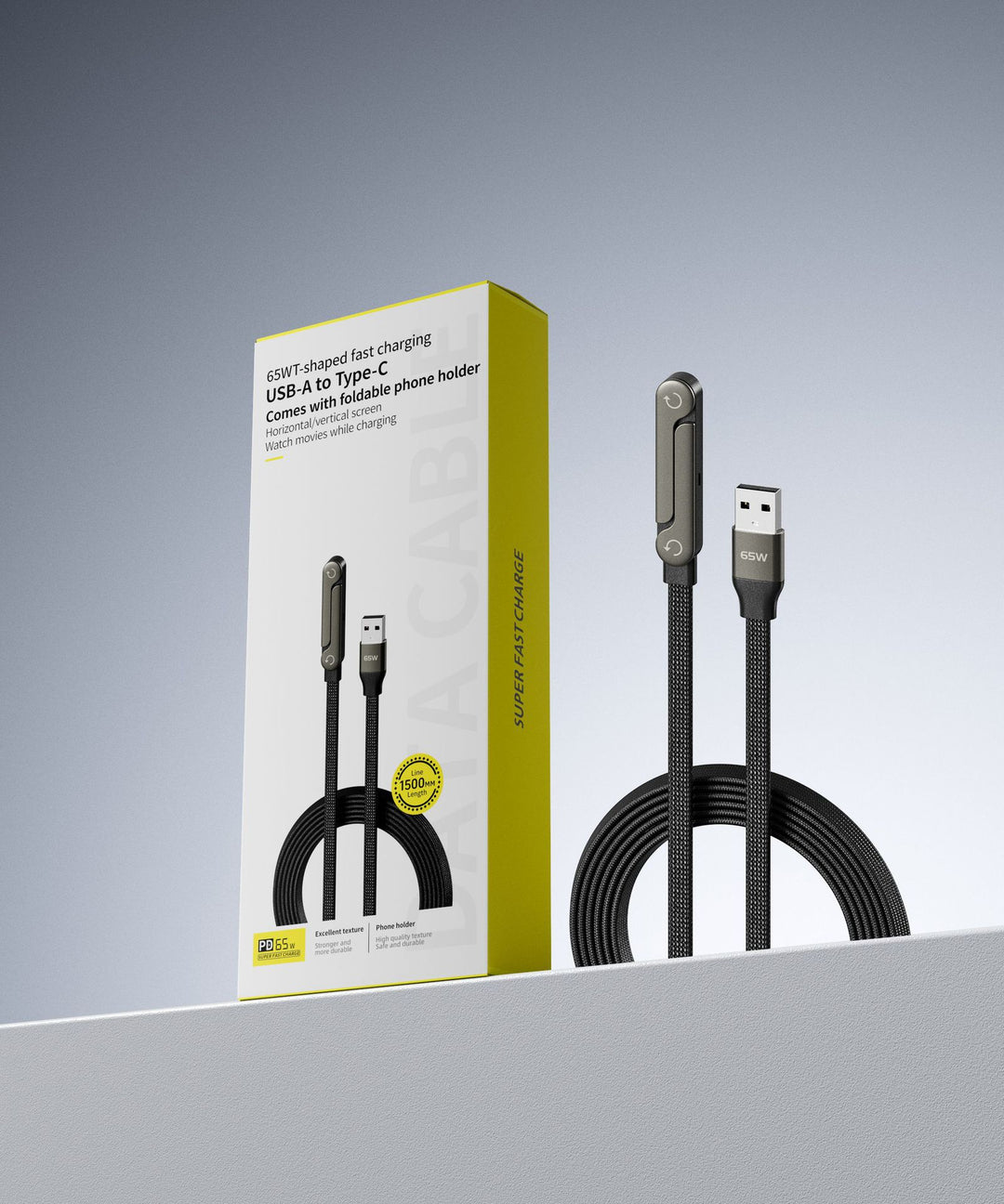 Handy-Schnelladekabel mit Klappständer